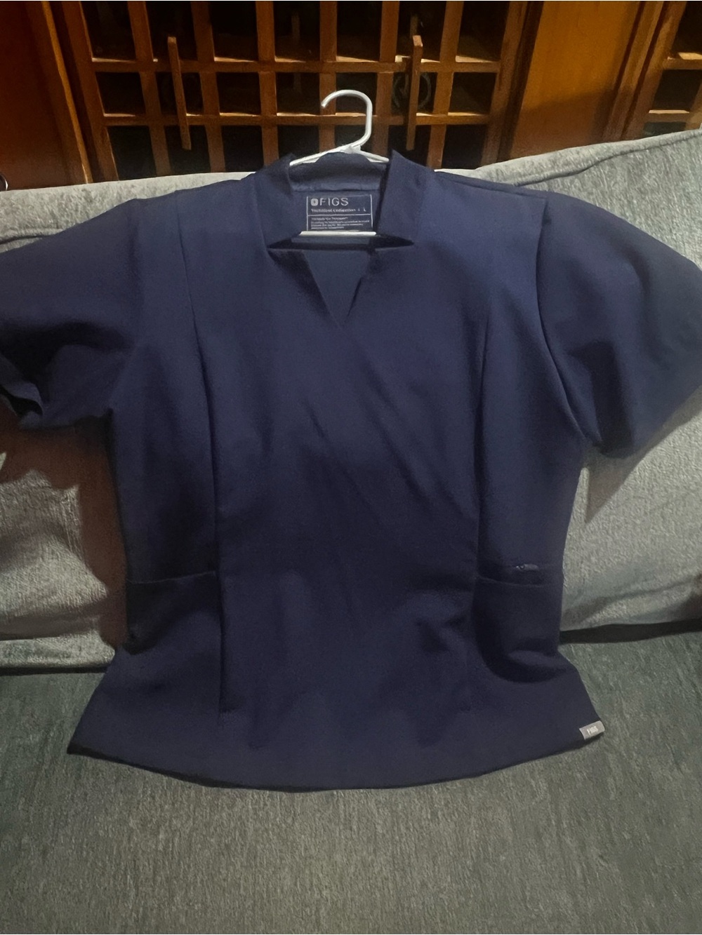FIGS Women's Navy Short Sleeve Scrub Top